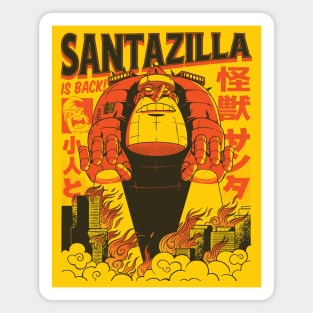 Santazilla // Funny Japanese Santa Kaiju Monster Magnet